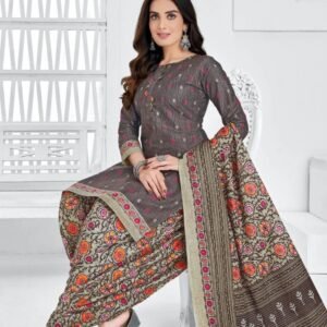 Ladies Wear Grey Pure Cotton Ready Made Dress