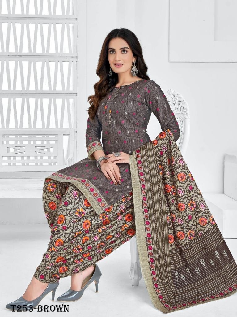 womens wear brown pure cotton 1721391686 Ladies Wear Grey Pure Cotton Ready Made Dress