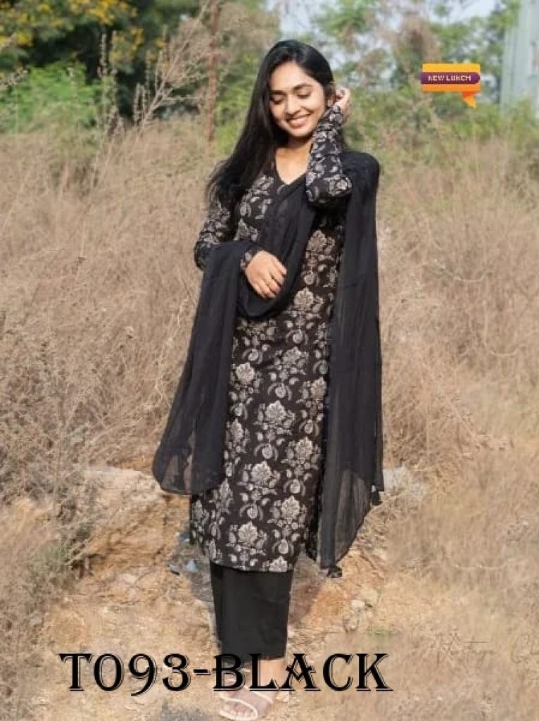 womens wear pure muslin kurti 1718705412 Womens Wear Black Pure Muslin Kurti Pant set with Dupatta