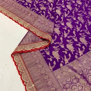 Woven Design Purple Pure Georgette Saree