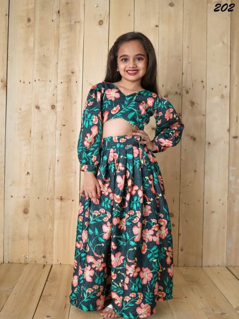 yaana vol 2 by aayaa blue flor 1712980419 Yaana vol 2 By Aayaa Blue Floral Digital Print Kids lehenga Choli 202