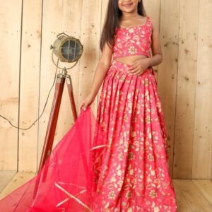 Yaana vol 2 By Aayaa Pink Floral Digital Print Kids lehenga Choli 204