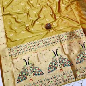 Yellow Designer Kanchipuram Paithani Silk Saree
