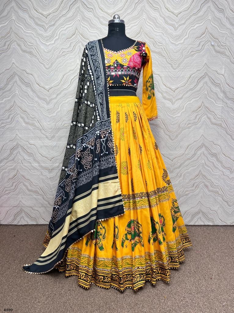 yellow digital printed navratr 1722936803 Yellow Digital Printed Navratri Lehenga Choli With Real Mirror Work