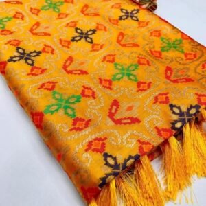 Yellow Kamini Pure Soft Banarasi Patola Saree