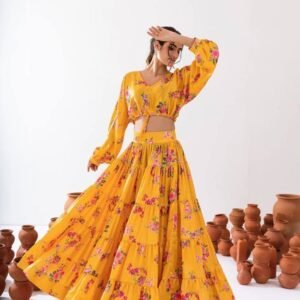 Yellow Trendy Indo Western Attire