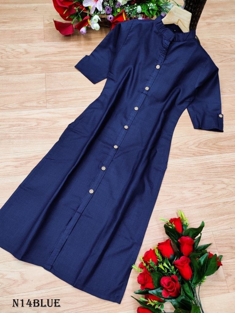 yellow wooden button with pock 1719486758 Yellow Wooden Button With Pocket Blue Cotton Kurti