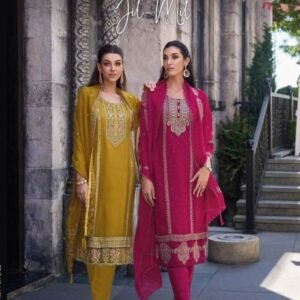 Zaveri Jil Mil Soft Organza Embroidery Work Suit