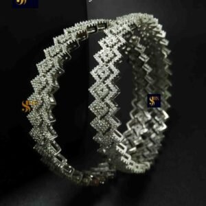 zigzag pattern silver Cada Style Bangle