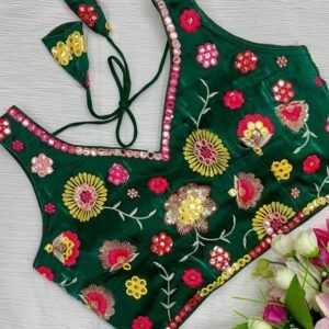 Zimmy Choo Green All Over Floral Embroidered Sleeveless Blouse