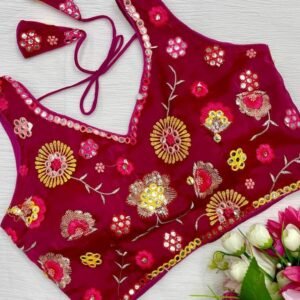 Zimmy Choo Rani Pink All Over Floral Embroidered Sleeveless Blouse