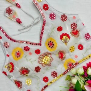 Zimmy Choo White All Over Floral Embroidered Sleeveless Blouse