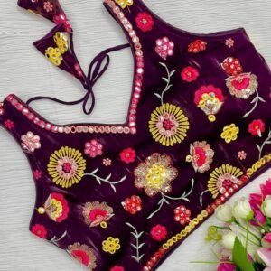 Zimmy Choo Wine All Over Floral Embroidered Sleeveless Blouse